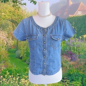 Y2K Coquette Gap Denim Blouse